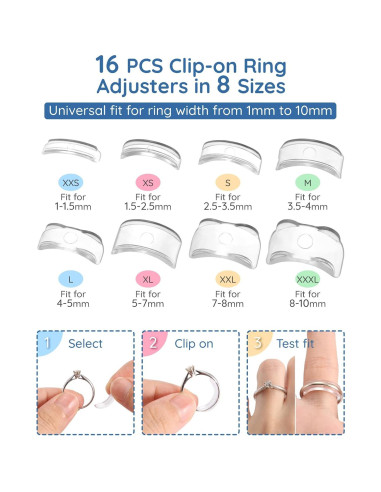 Ajustador de Tamaño de Anillo Gleamkid 103 Piezas Kit Completo