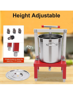 Prensa de Miel DYRABREST 13.25L Acero Inoxidable Rojo 2