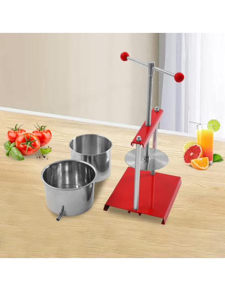 Prensa Manual de Vino DUTTIETY 6L Acero Inoxidable