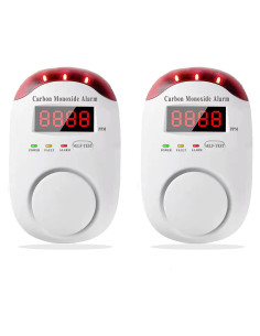 Detector de Monóxido de Carbono Colorwell WA996 LED 2 Pcs