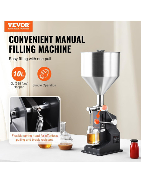 Máquina de Llenado Manual VEVOR 5-50ml Acero Inoxidable