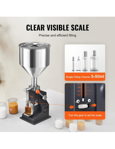 Máquina de Llenado Manual VEVOR 5-50ml Acero Inoxidable