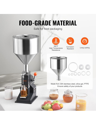 Máquina de Llenado Manual VEVOR 5-50ml Acero Inoxidable