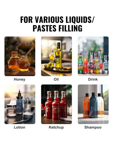 Máquina de Llenado Manual VEVOR 5-50ml Acero Inoxidable