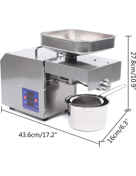 Prensa de Aceite Automática HinLIaDa 600W Acero Inoxidable