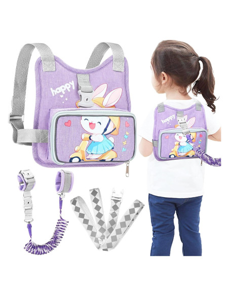 Accmor Arnés Antipérdida para Niños Pequeños Conejo Púrpura