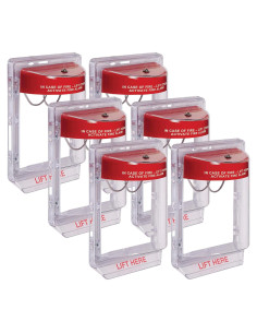 Cubierta de Alarma de Incendio STI-1100CP6, 6 Piezas, Roja