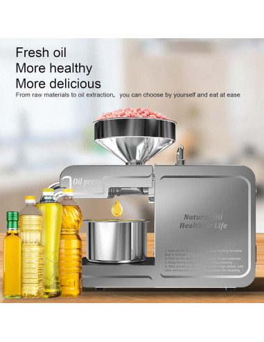 Prensa de Aceite Luqeeg T1 Acero Inoxidable 7500g 110V