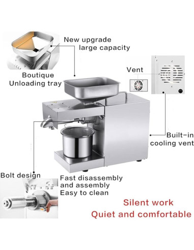 Prensa de Aceite DNYSYSJ 3L Acero Inoxidable Automática