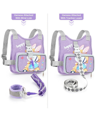 Accmor Arnés Antipérdida para Niños Pequeños Conejo Púrpura