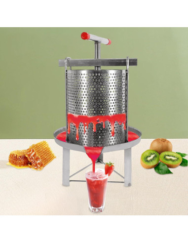 Prensa Manual de Vino y Frutas FairyPagoda 10L Acero Inoxidable