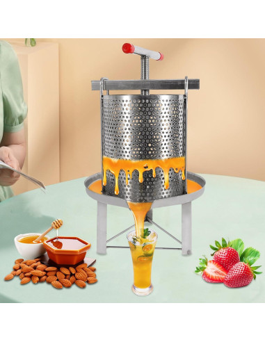 Prensa Manual de Vino y Frutas FairyPagoda 10L Acero Inoxidable