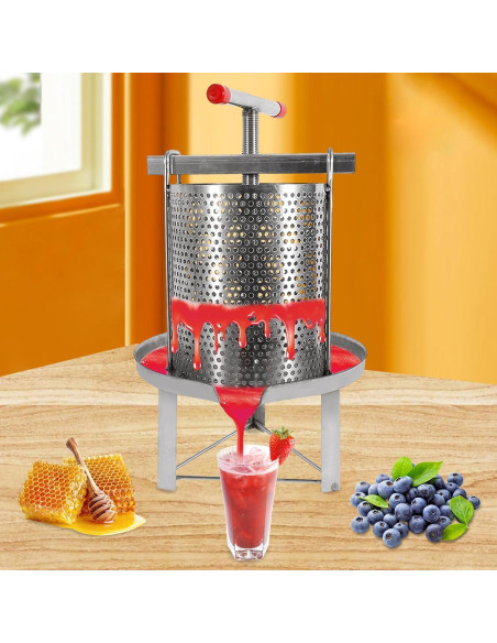 Prensa Manual de Vino y Frutas FairyPagoda 10L Acero Inoxidable