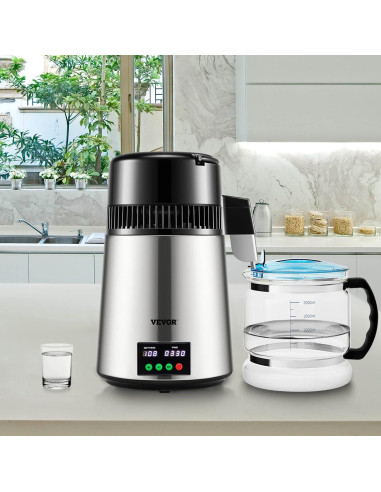 Destilador de Agua VEVOR 1.1 Gal Acero Inoxidable 750W