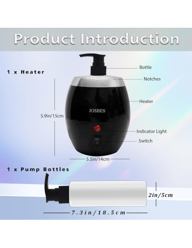 Calentador de Aceite de Masaje JOSBES MOW01-B 250ml Negro