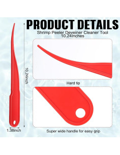 Gisafai Kit de 6 Peladores de Camarones de Plástico 25.9 cm 2