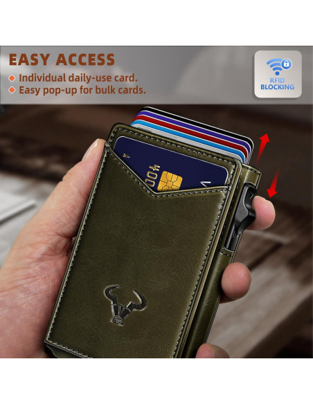 Billetera Bulliant Hombre Slim Cuero Magnético 9 Tarjetas