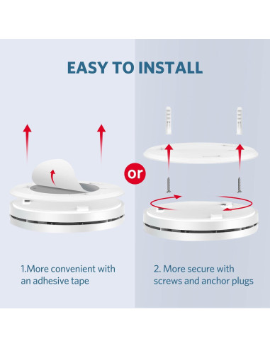 Detector de Humo y CO HATHEPHS CS01 Batería 10 Años