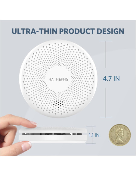 Detector de Humo y CO HATHEPHS CS01 Batería 10 Años Detector de Humo y CO HATHEPHS CS01 Batería 10 Años