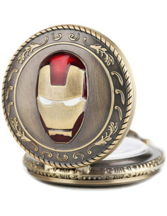 Reloj de bolsillo KDJSTORE Iron Man 4.5cm analógico con cadena 2