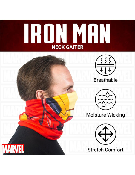 Bufanda Gaiter Cuello Marvel Iron Man Unisex Rojo