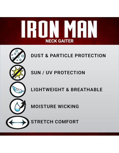 Bufanda Gaiter Cuello Marvel Iron Man Unisex Rojo