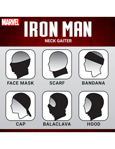 Bufanda Gaiter Cuello Marvel Iron Man Unisex Rojo