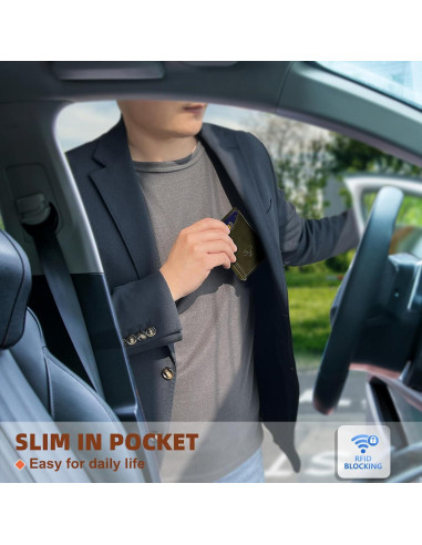 Billetera Bulliant Hombre Slim Cuero Magnético 9 Tarjetas