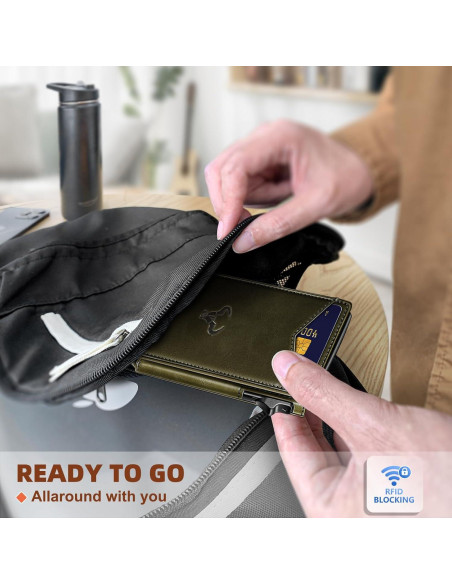 Billetera Bulliant Hombre Slim Cuero Magnético 9 Tarjetas