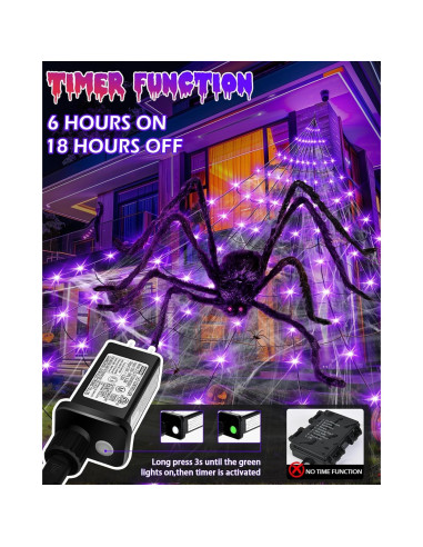 Luces de Telaraña Halloween Changzhou 5m 252LED 8 Modos