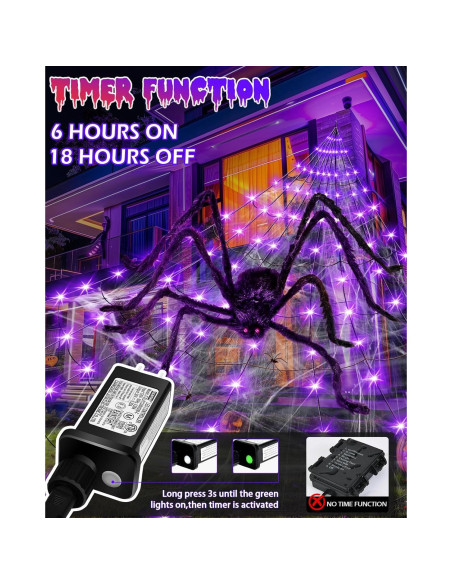 Luces de Telaraña Halloween Changzhou 5m 252LED 8 Modos