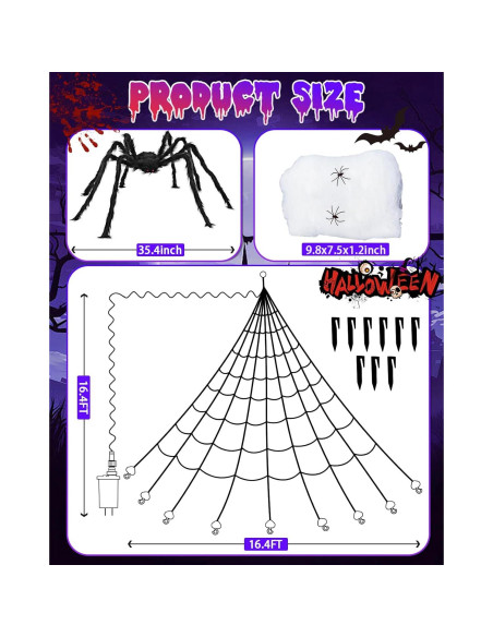 Luces de Telaraña Halloween Changzhou 5m 252LED 8 Modos