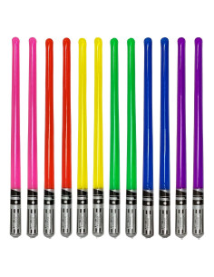 Paquete de 12 Sables de Luz Inflables Peso de Fiesta - Arcoíris