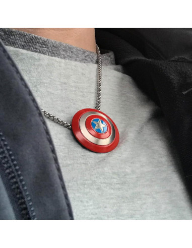 Collar Captain America Acero Inoxidable 40 cm Hipoalergénico