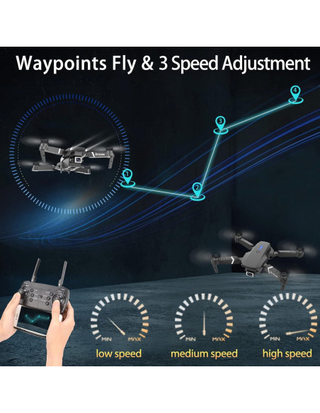 Drone MOCVOO Doble Cámara 1080P Plegable 39 Min Vuelo