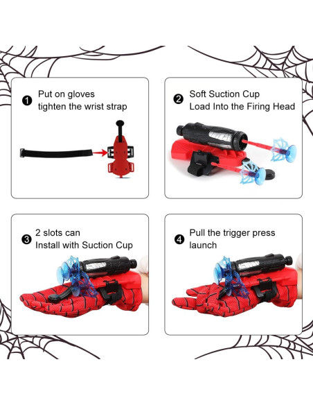 Juego de Guantes y Lanzadores de Telaraña YWSZZG para Niños
