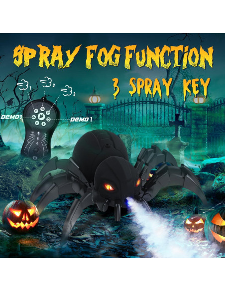 Araña Control Remoto DEERC con Spray y Luces LED