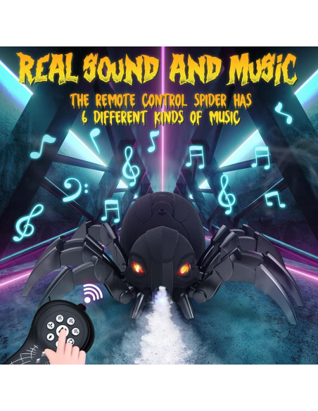 Araña Control Remoto DEERC con Spray y Luces LED