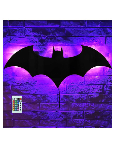 Luz Nocturna Murciélago LED Control Remoto 16 Colores