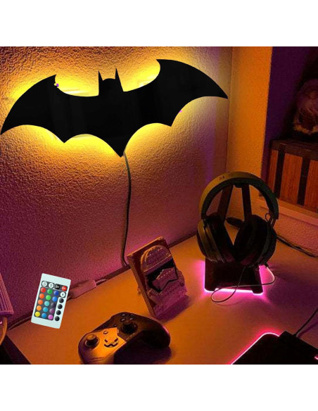 Luz Nocturna Murciélago LED Control Remoto 16 Colores