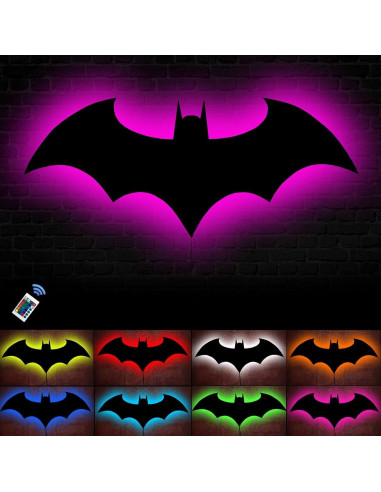 Luz Nocturna Murciélago LED Control Remoto 16 Colores