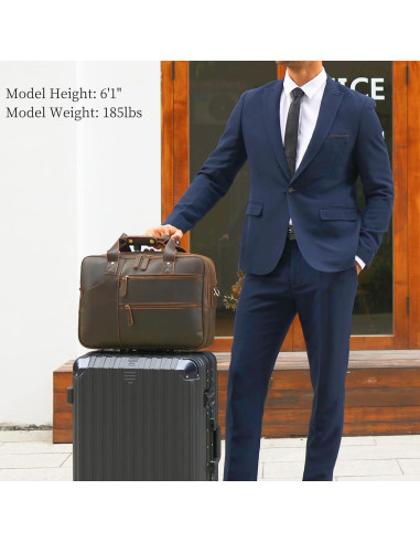 Maletín de Cuero para Laptop 15.6" Unique Retro Marrón