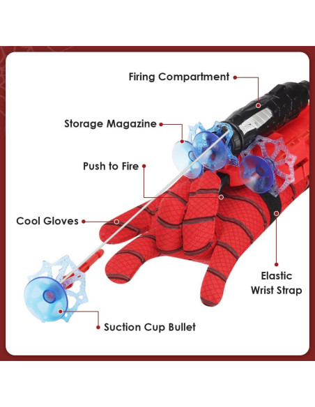 Lanzador de Telaraña Syryia con Guantes y Dardos Lanzador de Telaraña Syryia con Guantes y Dardos
