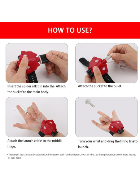 Lanzador de Telaraña JIAYAODIANZI con Luz y Sensor - Rojo