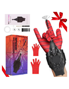 Guantes Lanzadores de Telaraña AQEWK Negro 2,44 m para Niños