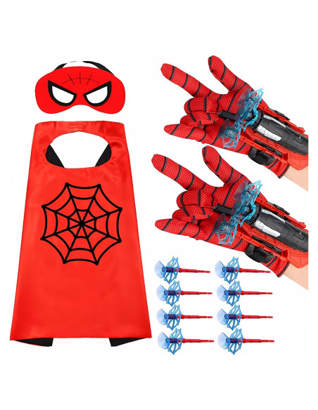 Guantes de Araña NuGeriAZ para Niños + Capa y Máscara