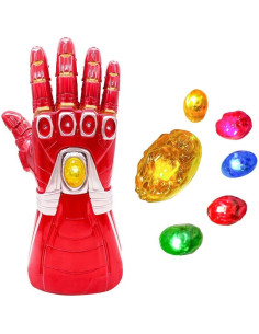 Guante Infinito LED Thanos Cara o Máscara Rojo Niños 2
