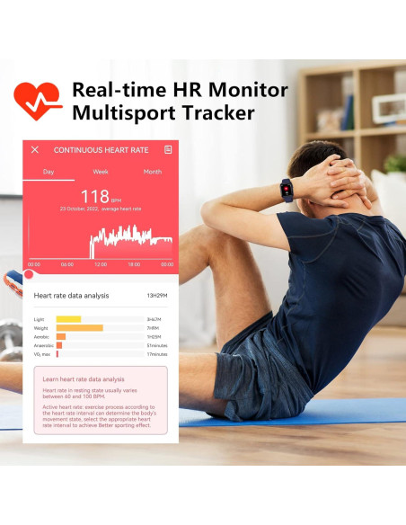 Reloj Inteligente BRIBEJAT BT4 Azul 1.75" Fitness Llamadas