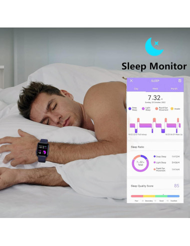 Reloj Inteligente BRIBEJAT BT4 Azul 1.75" Fitness Llamadas