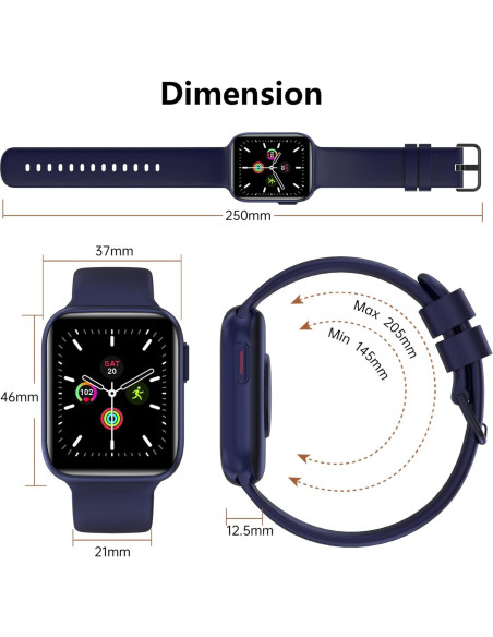 Reloj Inteligente BRIBEJAT BT4 Azul 1.75" Fitness Llamadas